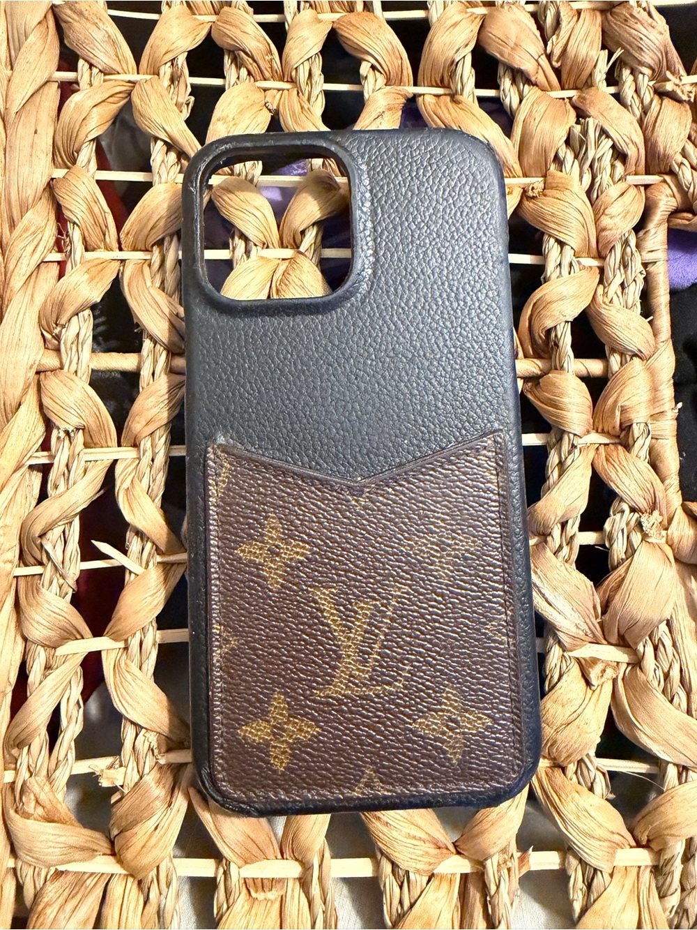 Louis Vuitton Brown & Black Monogram Leather Phone 13 Pro Max Case